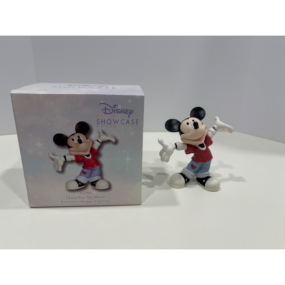 Disney Showcase Mickey Mouse I Love You This Much Figurine 113705 Porcelain Box
